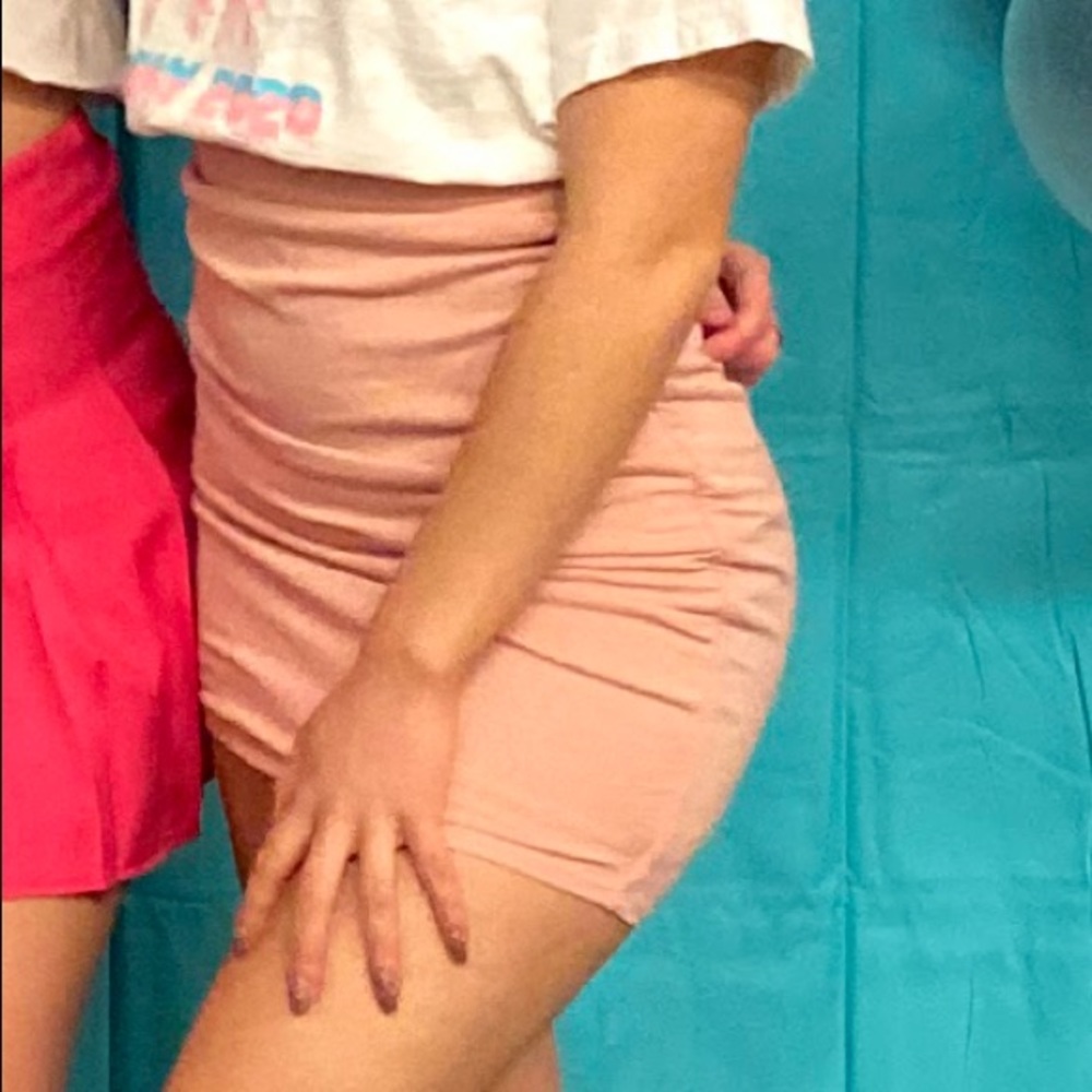 Pink Ruched Skirt